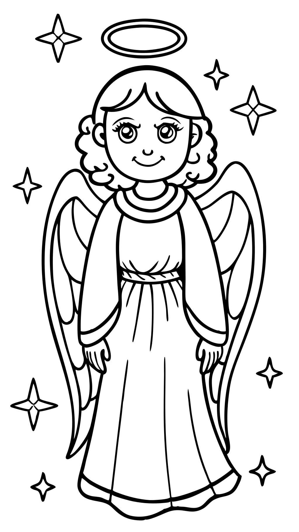 contour d’un ange coloriage gratuit